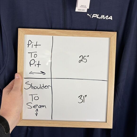 Puma All In Quarter Zip Pullover Marine Navy Blue Athleisure Size XL NWT - Picture 6 of 6